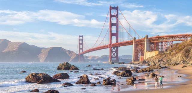 Classic,Panoramic,View,Of,Famous,Golden,Gate,Bridge,Seen,From